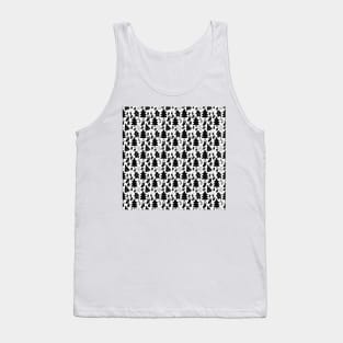 Christmas Doodle Pattern - Black and White Tank Top